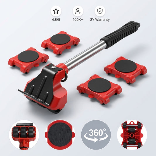 Κιτ ανύψωσης και μετακίνησης επίπλων βαρέως τύπου 4 τεμαχίων - Ανυψώστε μέχρι 150 kg χωρίς κόπο